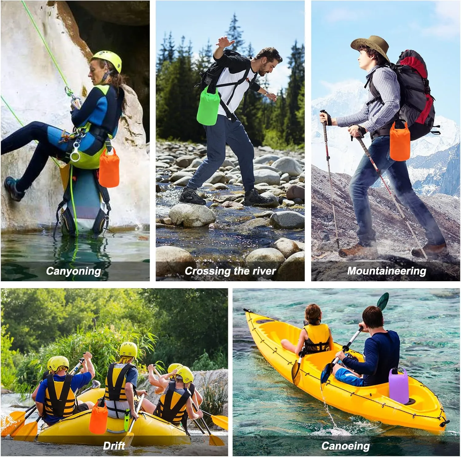 R2Depot Waterproof Dry Bag, 5L/10L/20L/40L/70L Dry Storage Bag for Kayaking, Gym, Hiking, Swimming (Blue, 70L)