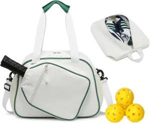RAINBOW SMILE Crossbody Pickleball Bag with Shoes Bag 2PS for Women and Men, Waterproof Pickle Ball Bag Tote Shoulder Bag