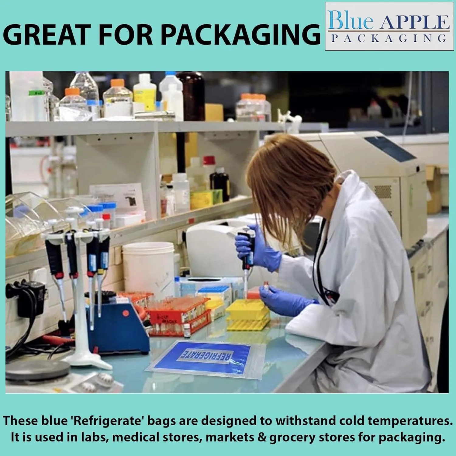 Reclosable Refrigerate Bag | 9x12 & (100 Bags) 2Mil Low-Density Polyethylene (LDPE) Zipper Bags, Leak-Proof Storage for Medications, Perfect for Pharmacy Products