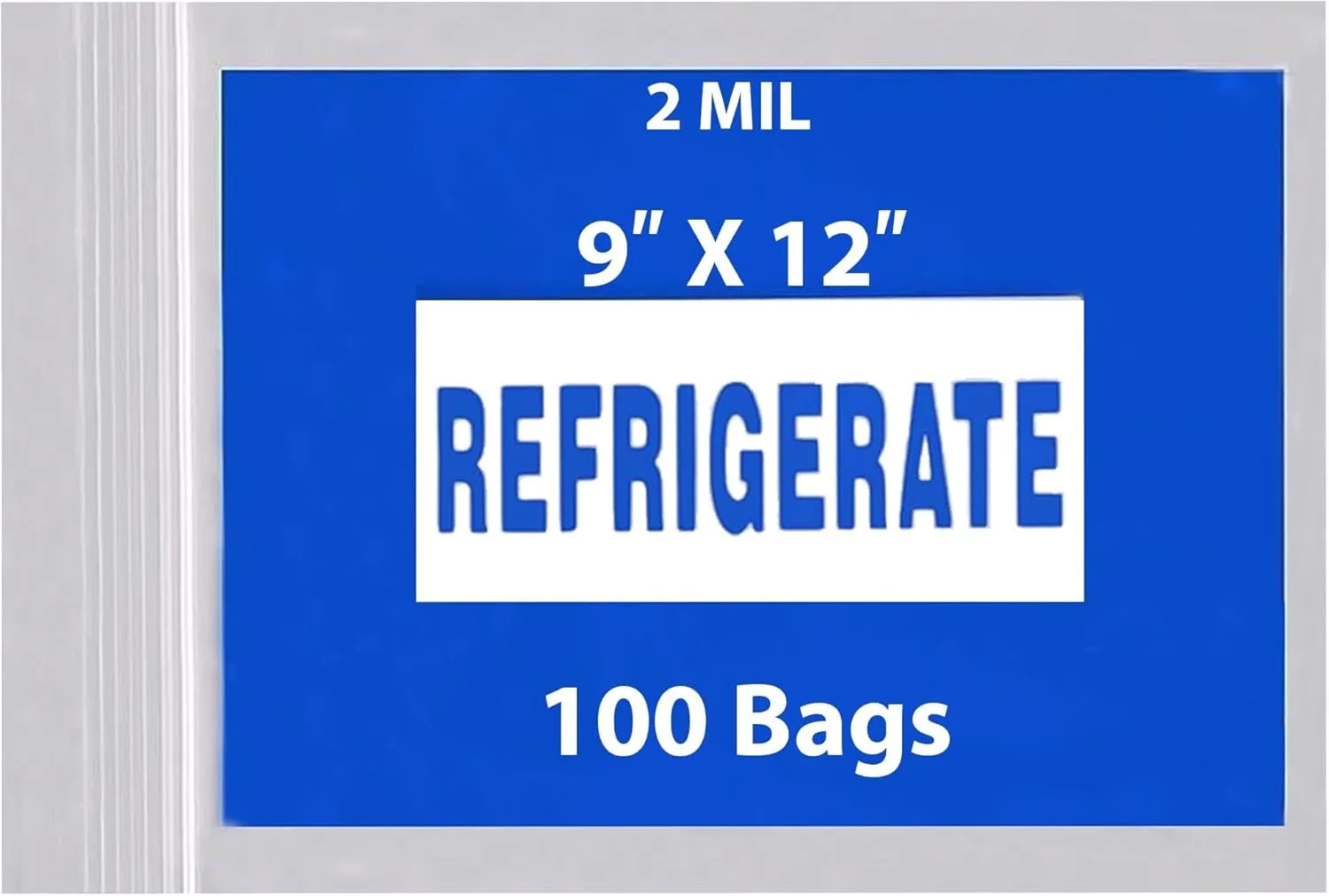 Reclosable Refrigerate Bag | 9x12 & (100 Bags) 2Mil Low-Density Polyethylene (LDPE) Zipper Bags, Leak-Proof Storage for Medications, Perfect for Pharmacy Products