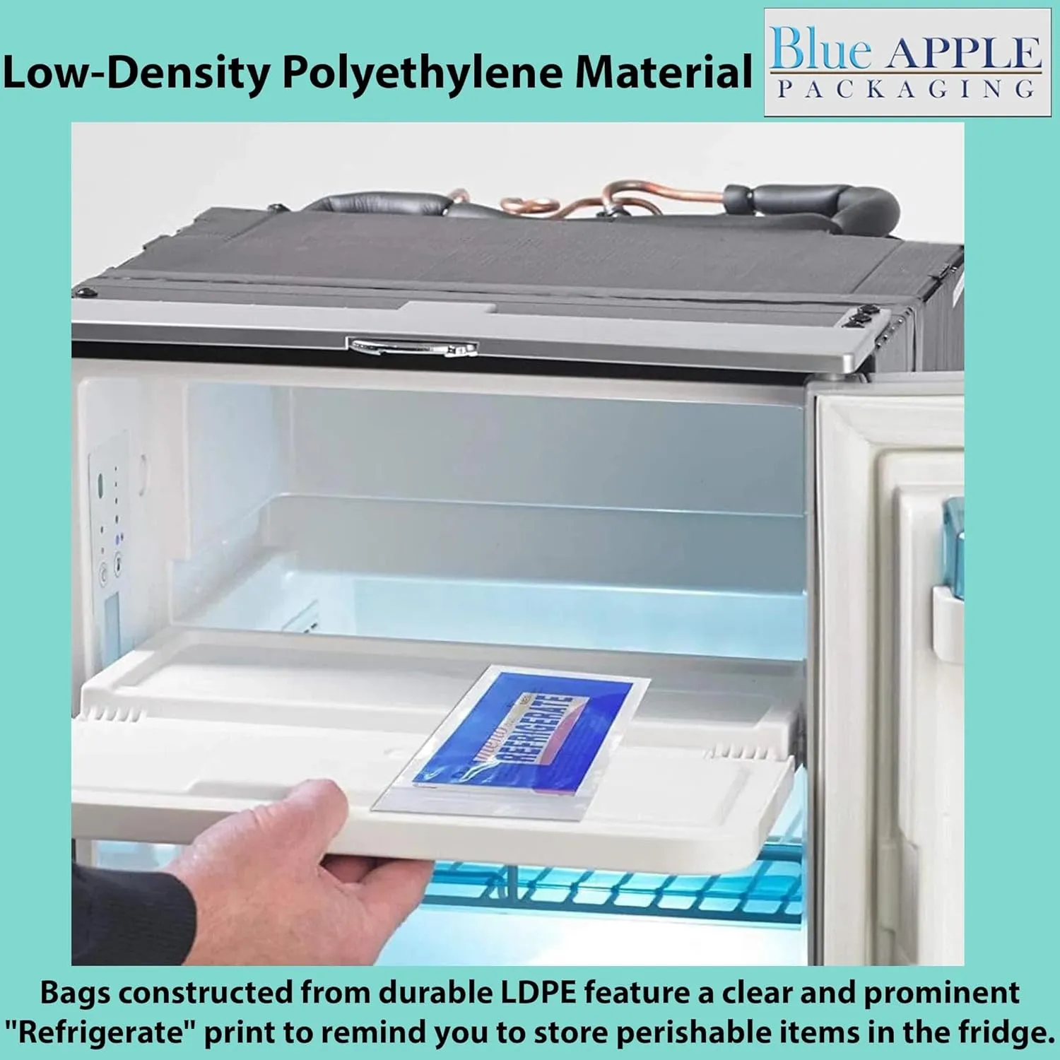 Reclosable Refrigerate Bag | 9x12 & (100 Bags) 2Mil Low-Density Polyethylene (LDPE) Zipper Bags, Leak-Proof Storage for Medications, Perfect for Pharmacy Products