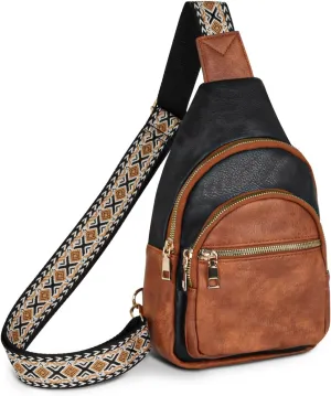 Relang Sling Bag for Women Crossbody, Leather Cross Body Fanny Packs for Women, Trendy Chest Bag for Travel and Daily Use