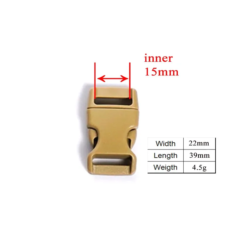 Retailing plastic adjustable buckle for students bags luggage travel buckle accessories 15mm light brown CK15SJ17