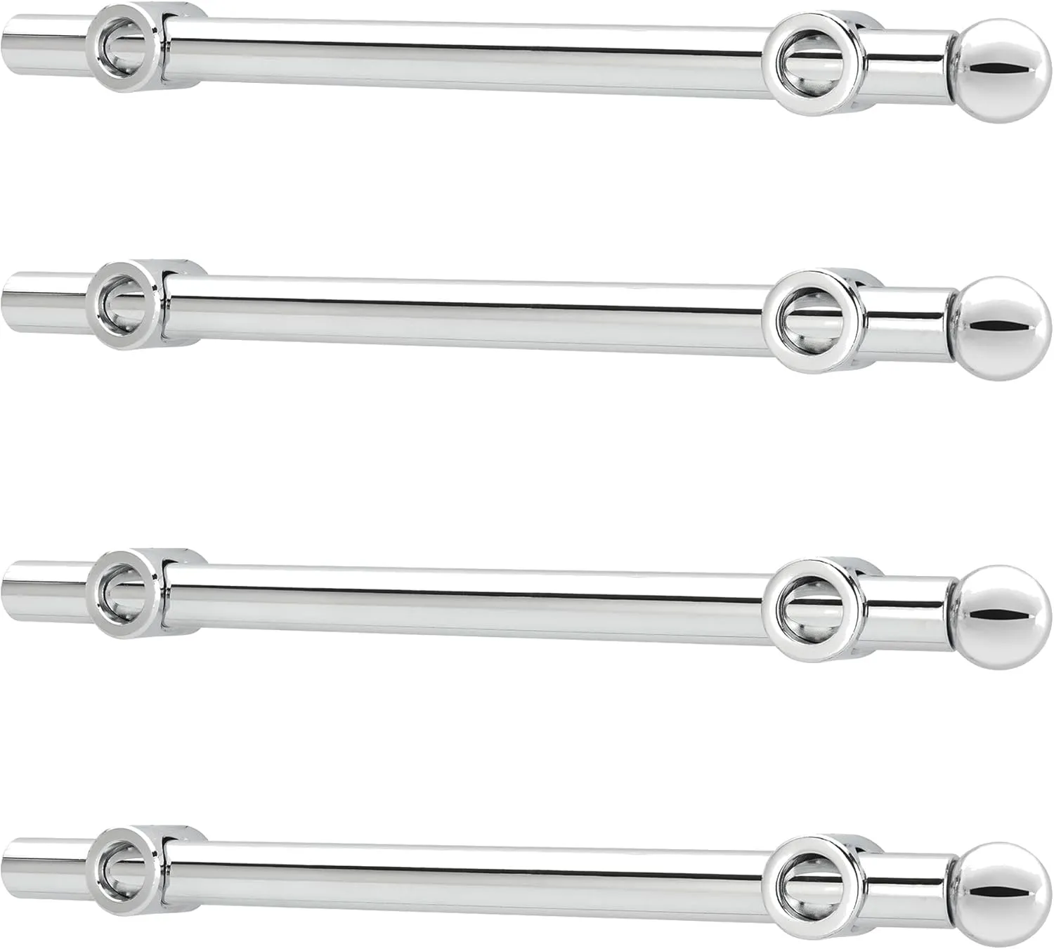 Rev-A-Shelf 12" Pull Out Valet Rod for Closet Organization, Extendable Sliding Clothes Storage Hanging Rack w/Hardware, Chrome, CVR-12-CR, (4 Pack)