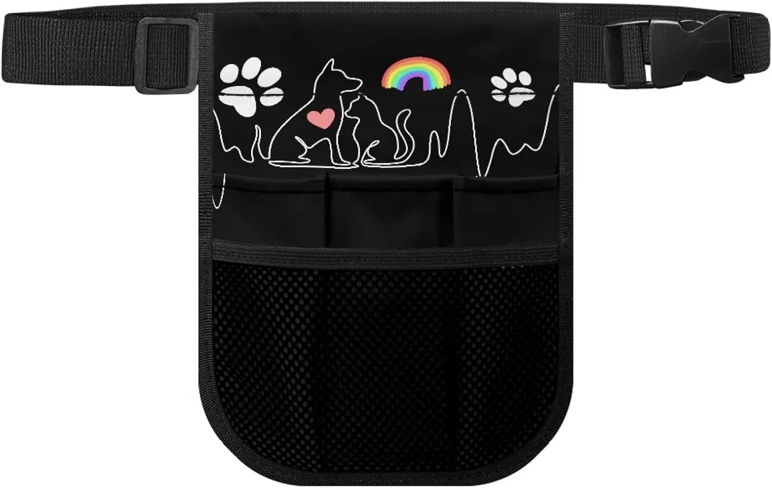 Rnyleeg Nurse Fanny Pack,Dog Lovers Rainbow Design Nursing Waist Bag with Multi-Compartment,Tape Holder,Adjustable Belt Nurse Tool Organizer for Nurses