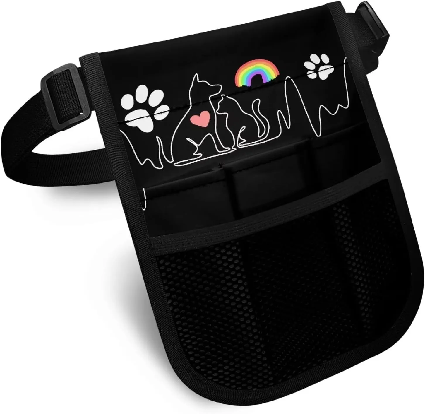 Rnyleeg Nurse Fanny Pack,Dog Lovers Rainbow Design Nursing Waist Bag with Multi-Compartment,Tape Holder,Adjustable Belt Nurse Tool Organizer for Nurses