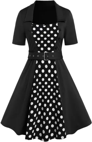 ROSE GAL Plus Size Polka Dots 1950s Vintage Dress for Women Rockabilly Retro Pinup Dress