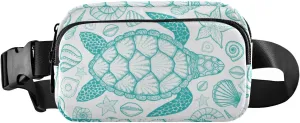 Sea Turtle Shells Fanny Packs for Women Men Belt Bag with Adjustable Strap Fashion Waist Packs Crossbody Bag Waist Pouch for Cycling Hiking