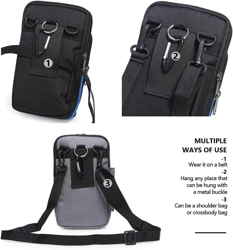 Senient Wolf Waterproof Nylon Multifunctional Phone Crossbody Bag - Small One Shoulder Waist Bag Wallet Travel Passport Case