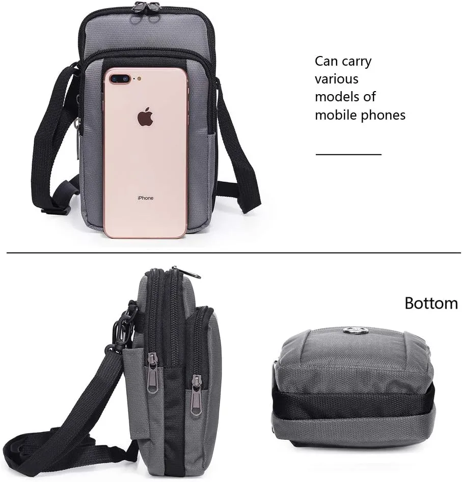 Senient Wolf Waterproof Nylon Multifunctional Phone Crossbody Bag - Small One Shoulder Waist Bag Wallet Travel Passport Case