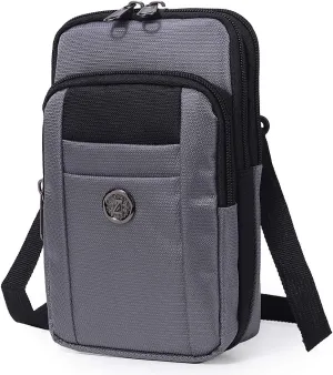Senient Wolf Waterproof Nylon Multifunctional Phone Crossbody Bag - Small One Shoulder Waist Bag Wallet Travel Passport Case