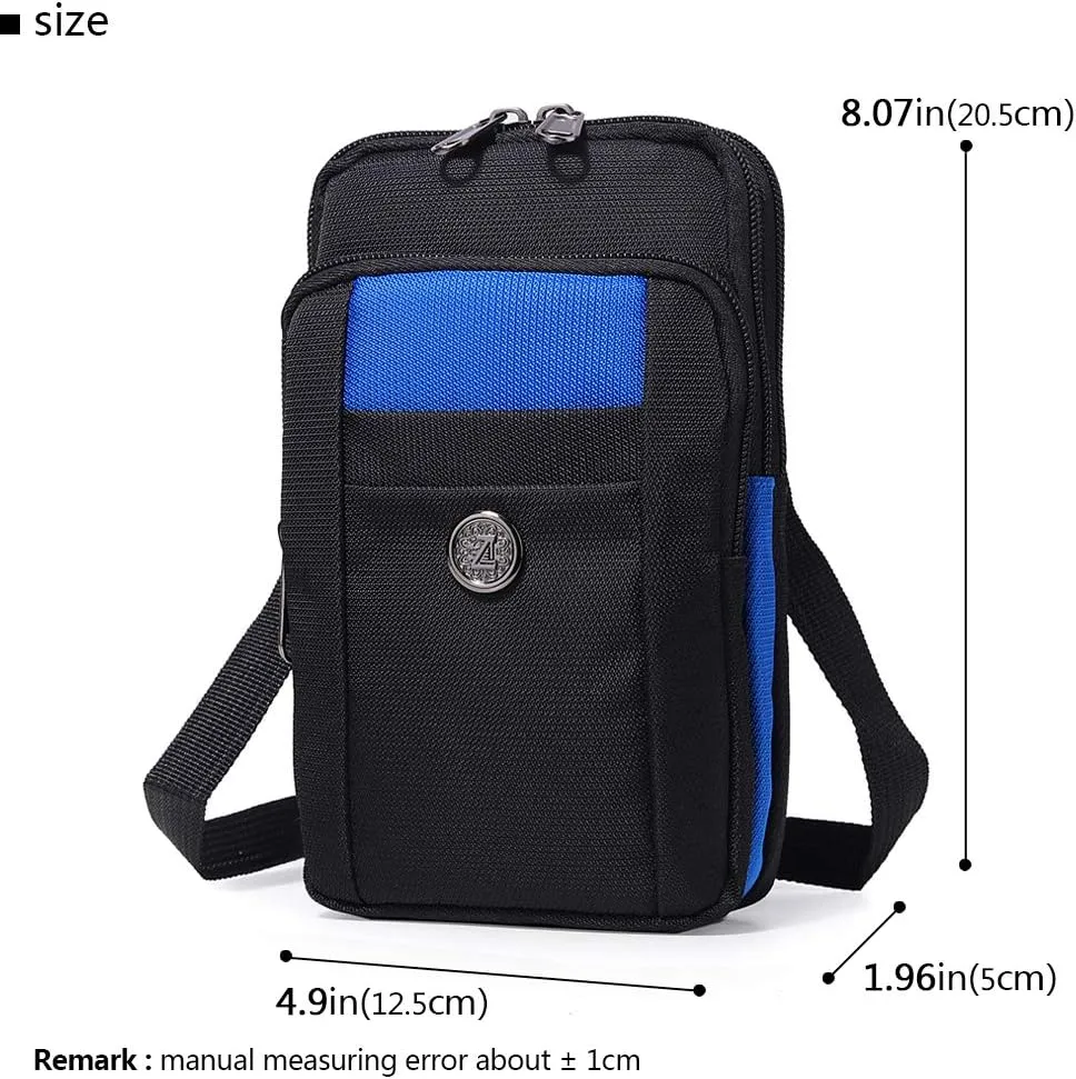 Senient Wolf Waterproof Nylon Multifunctional Phone Crossbody Bag - Small One Shoulder Waist Bag Wallet Travel Passport Holder
