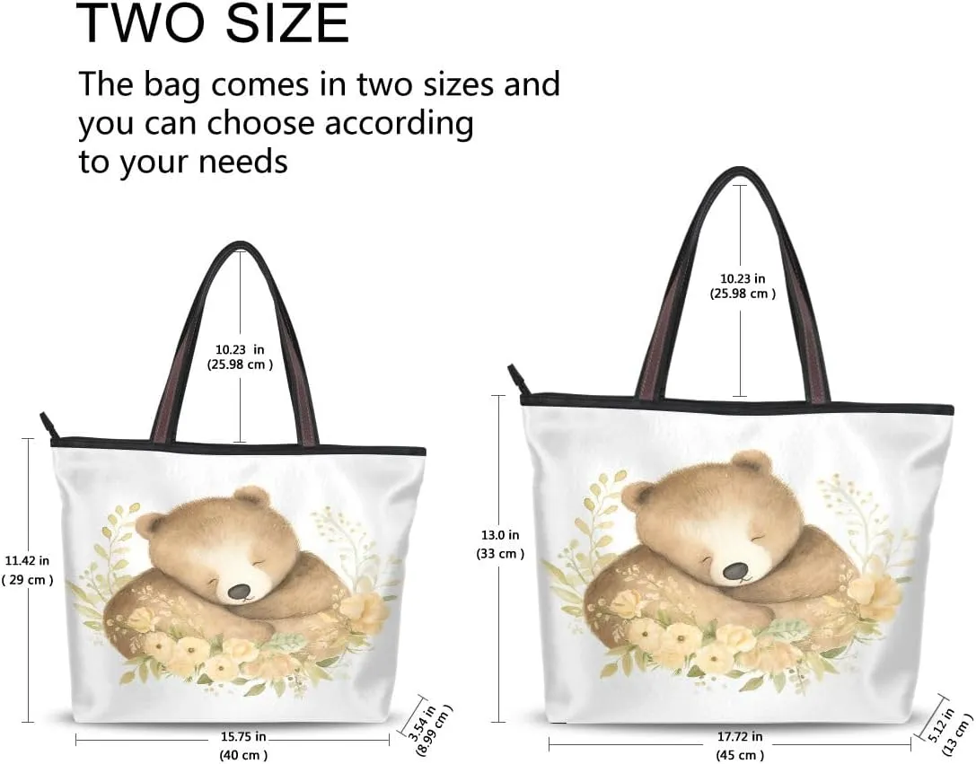 senya Shine Brightly Bear Shoulder Bags Large Handle Ladies Handbag