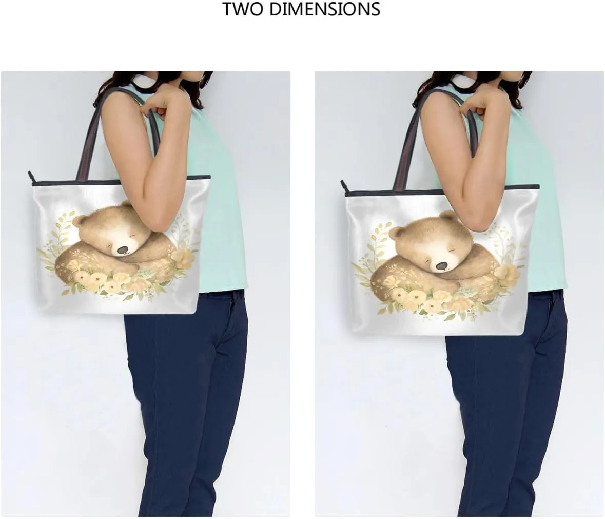 senya Shine Brightly Bear Shoulder Bags Large Handle Ladies Handbag