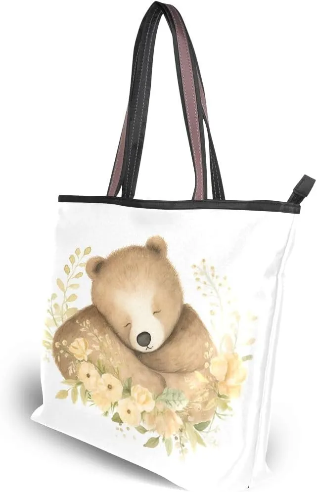 senya Shine Brightly Bear Shoulder Bags Large Handle Ladies Handbag