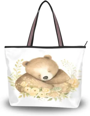 senya Shine Brightly Bear Shoulder Bags Large Handle Ladies Handbag