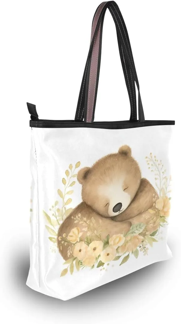senya Shine Brightly Bear Shoulder Bags Large Handle Ladies Handbag