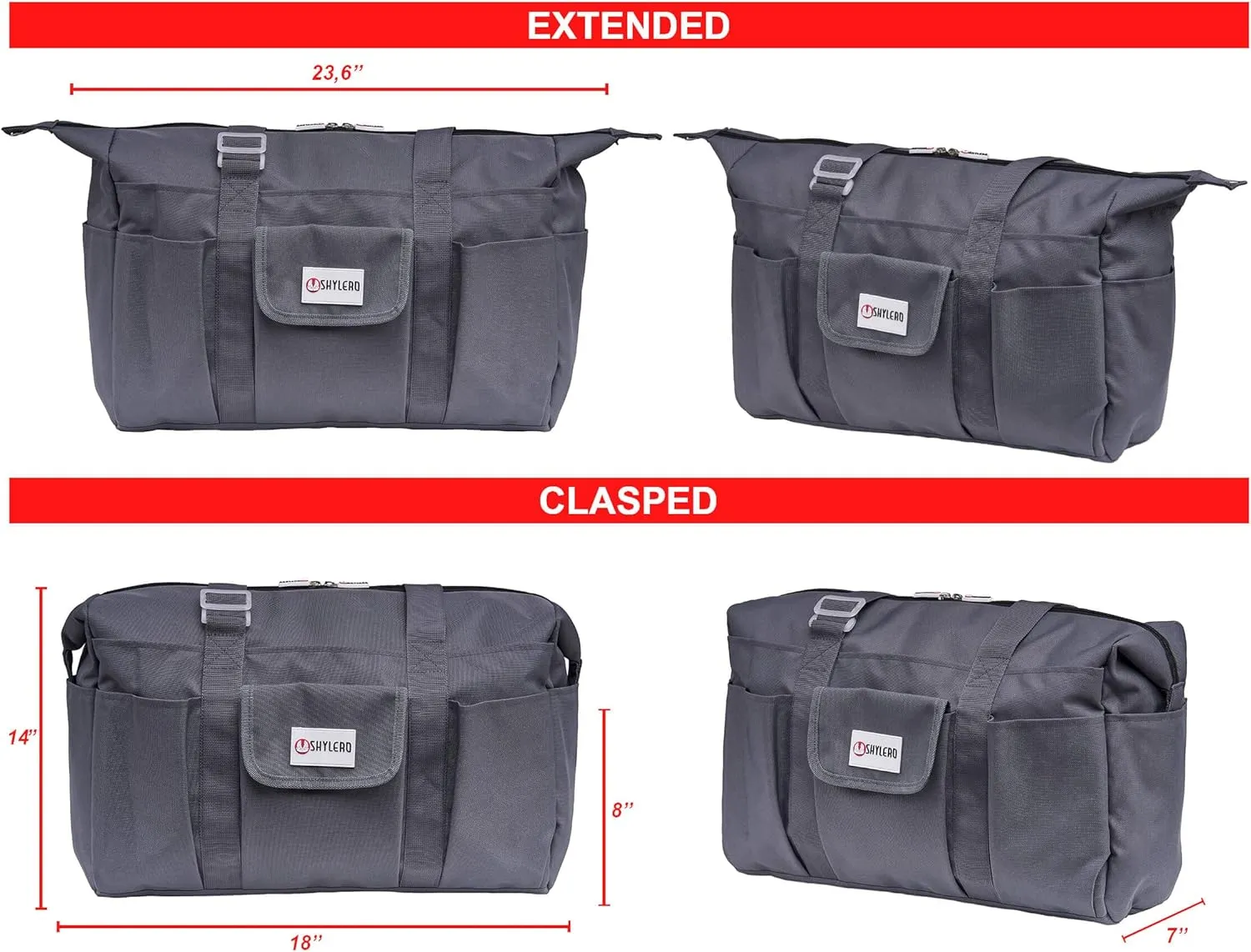 SHYLERO Nurse Bag with 21 Pockets - Big, Waterproof Medical Utility Tote for Daily Use