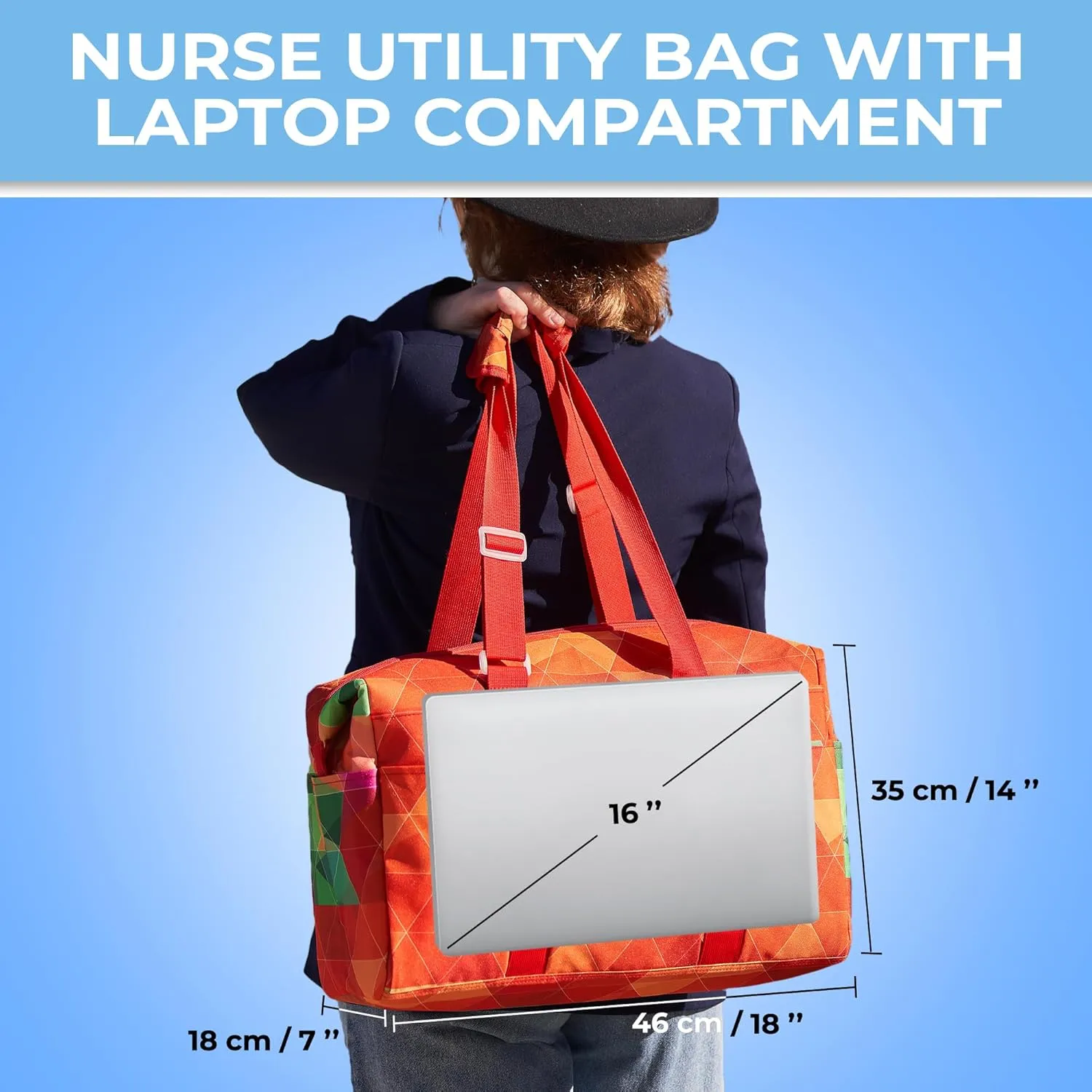 SHYLERO Nurse Bag with 21 Pockets - Big, Waterproof Medical Utility Tote for Daily Use
