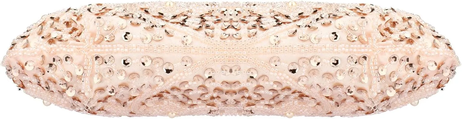 Simcat Beaded Sequin Flower Evening Purse Large Clutch Bag