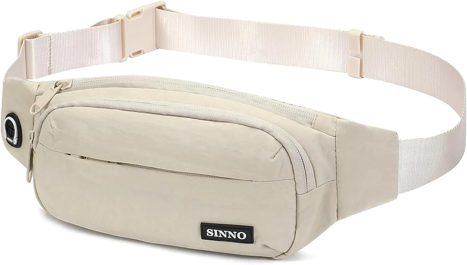 SINNO Large Crossbody Fanny Pack for Women Men Belt Bag With 4-Zipper Pockets for Travel Running Hiking Workout Dog Walking Outdoors Sport Fishing Waist Pack Bag Carrying All Phones