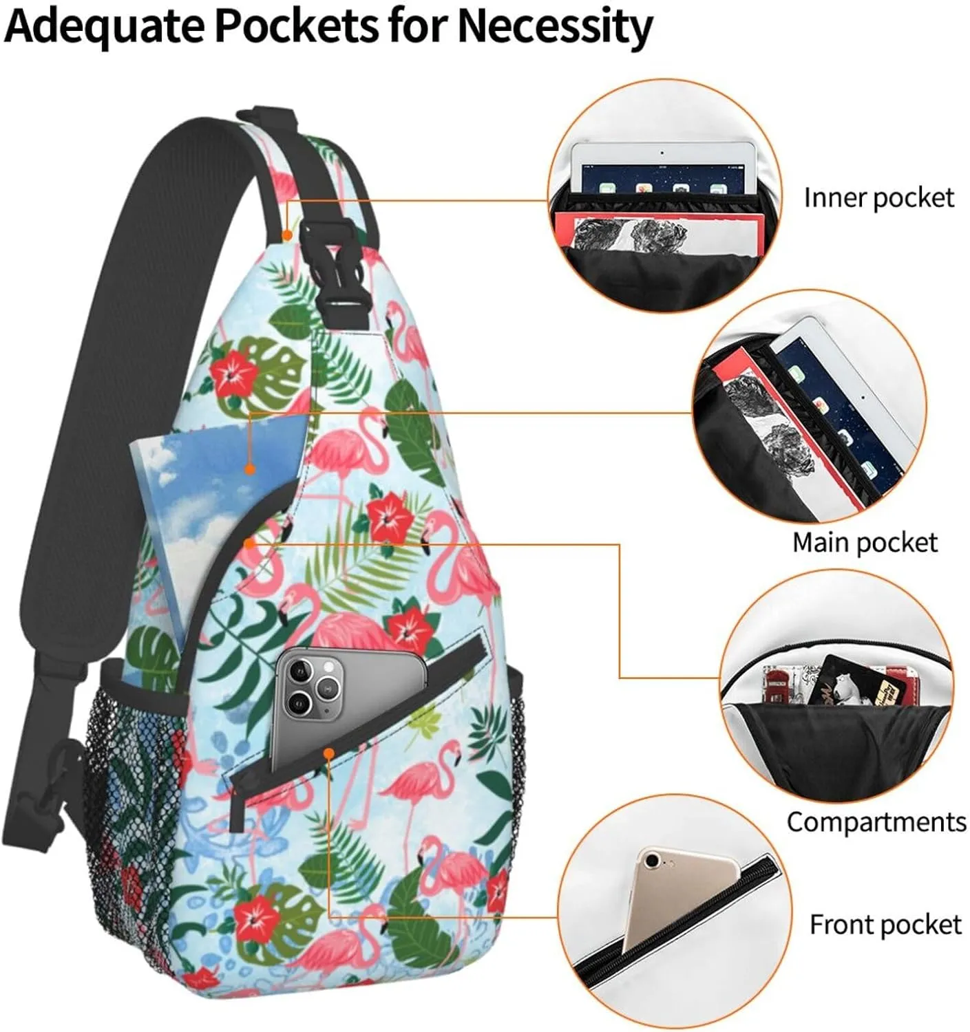 Sling Backpack For Men Hiking Daypack Crossbody Shoulder Bag Travel Chest Pack