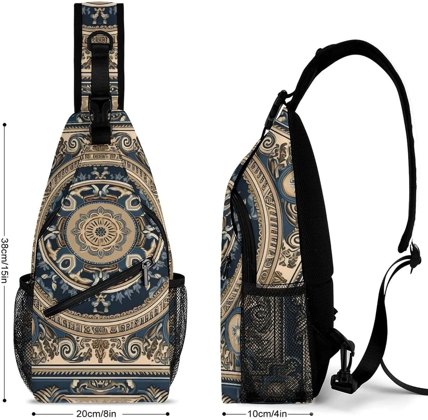 Sling Bag for Women Men Chest Bag Complex Patterns Daypack Fanny Pack Cross Body Bag for Traveling