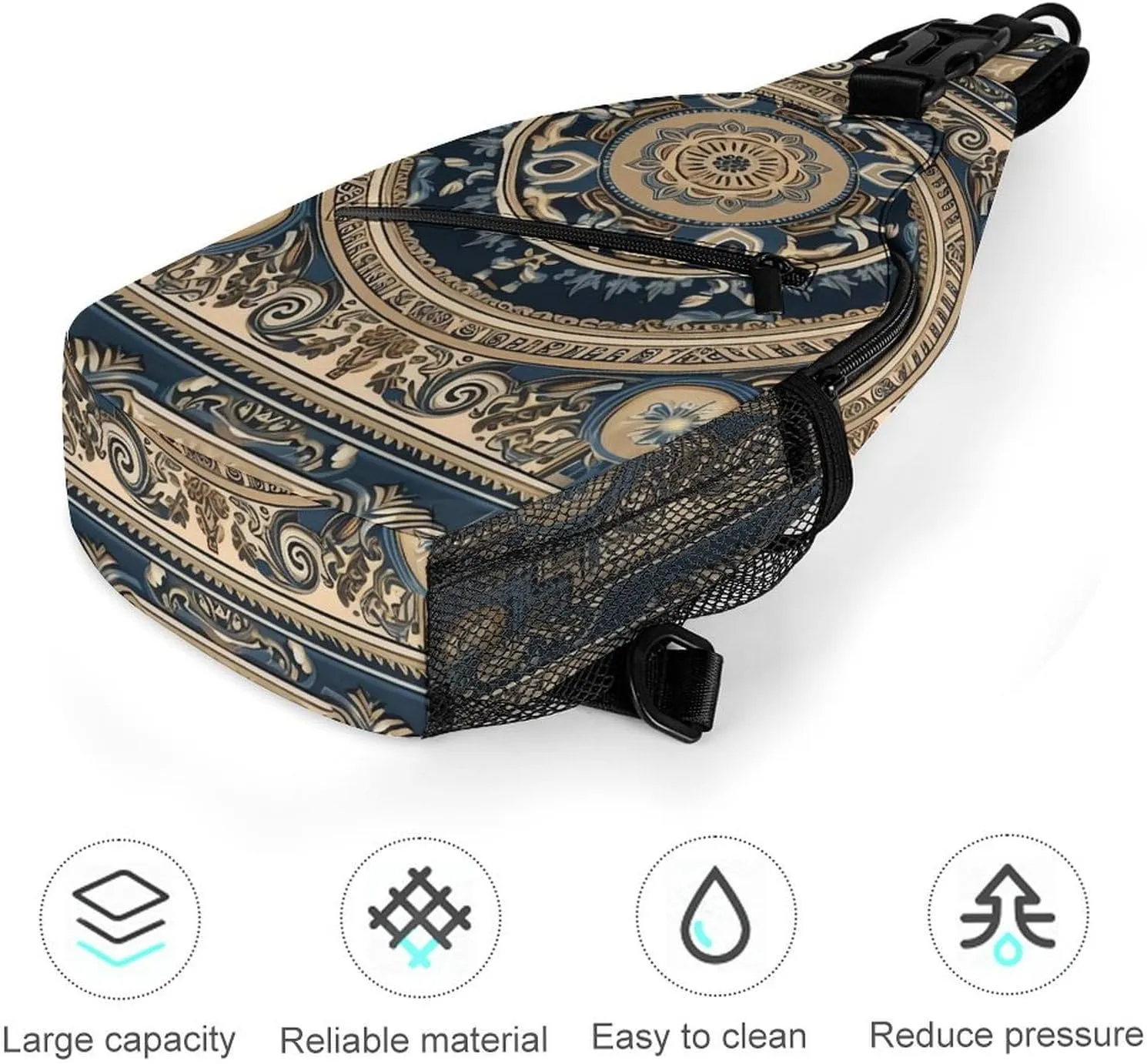 Sling Bag for Women Men Chest Bag Complex Patterns Daypack Fanny Pack Cross Body Bag for Traveling