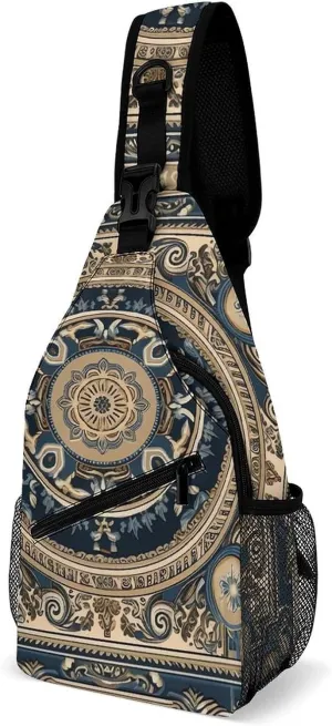 Sling Bag for Women Men Chest Bag Complex Patterns Daypack Fanny Pack Cross Body Bag for Traveling