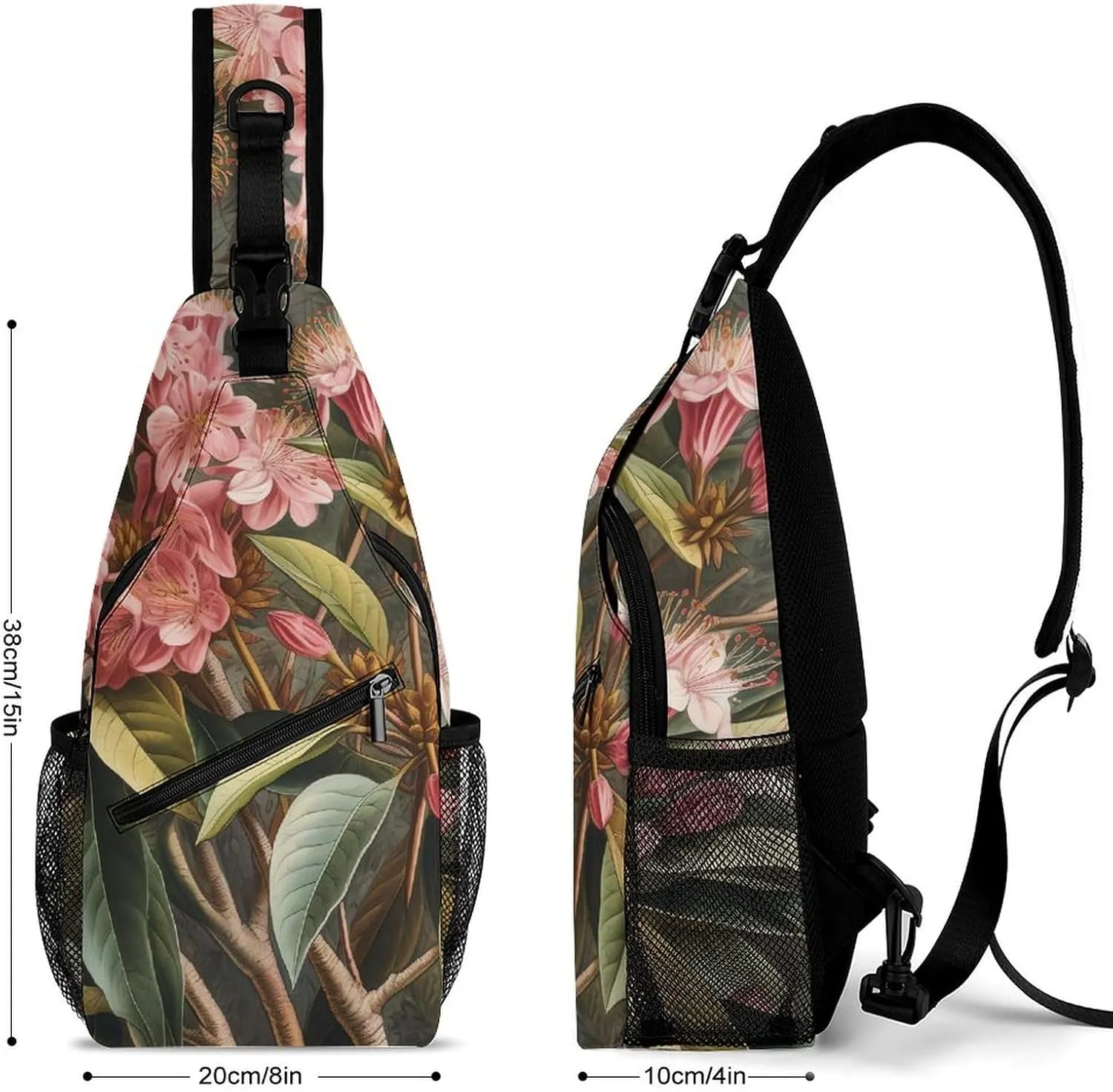 Sling Bag for Women Men Chest Bag Flowering Shrub Daypack Fanny Pack Cross Body Bag for Traveling