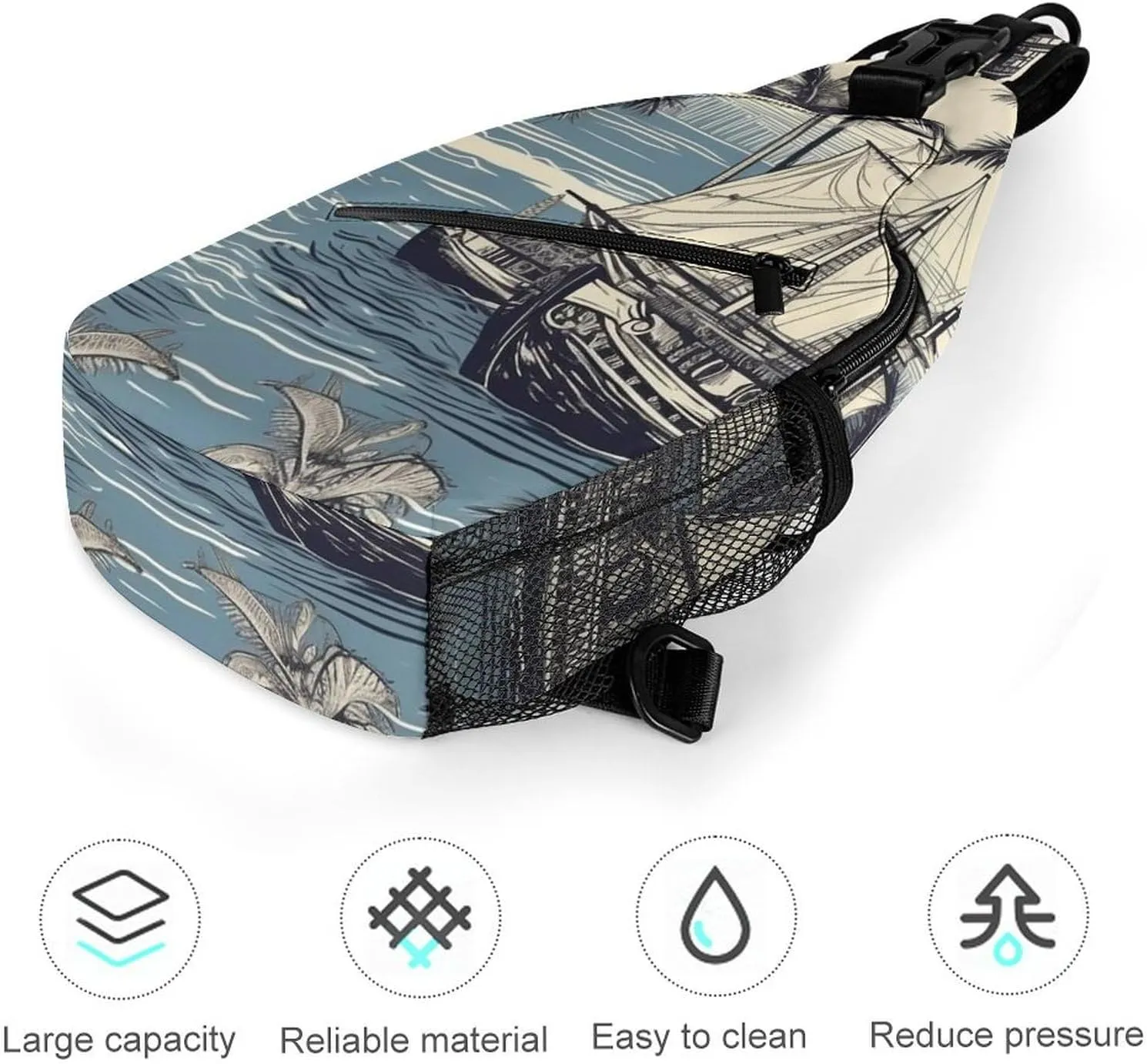 Sling Bag for Women Men Chest Bag Tree And Seaweed Daypack Fanny Pack Cross Body Bag for Traveling