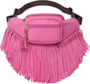 Solene Fringe Waist bag for women with Multi Zipper Pockets