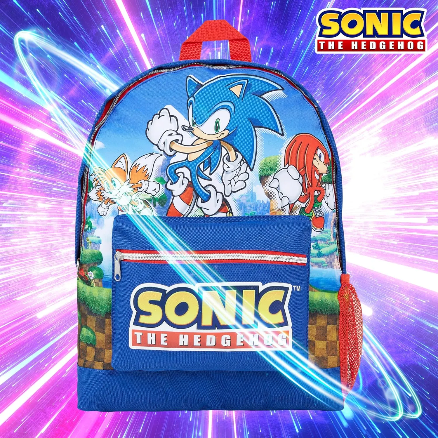 Sonic The Hedgehog School Bag Kids Backpack for Boys Blue Large Capacity Sonic Gifts for Boys (Dark Blue)