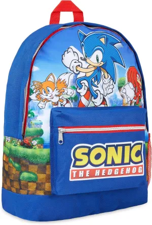 Sonic The Hedgehog School Bag Kids Backpack for Boys Blue Large Capacity Sonic Gifts for Boys (Dark Blue)