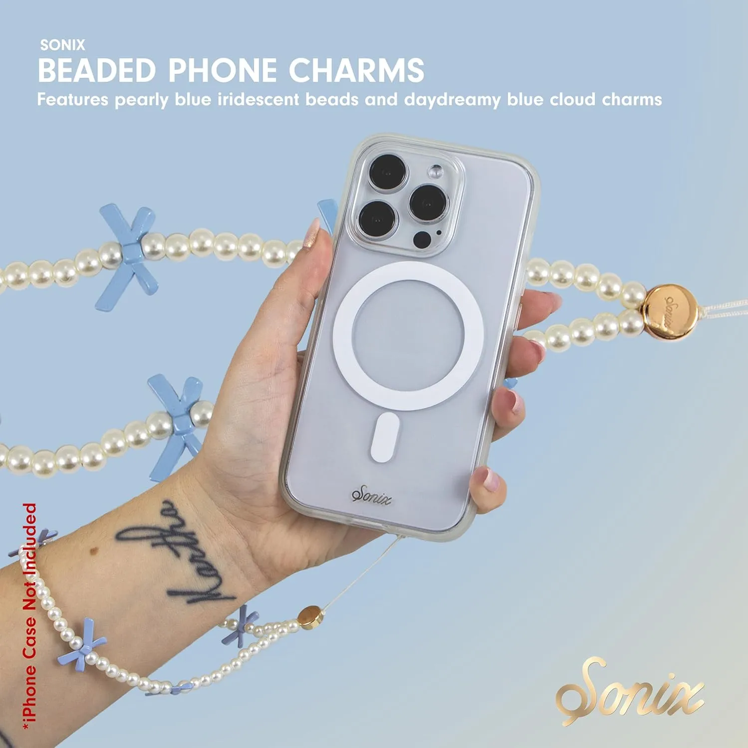Sonix Beaded Phone Charm - Universal Wrist Strap for Cell Phone, Keys, AirPods, Keychains, Bag Charms