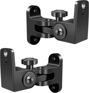 Speaker Wall Mounts, 2 Packs Universal Mounting Bracket for Small Speakers, Vertical 120°, Horizontal 180°Adjustment, Compatible with Bose, JBL, KEF,Sony & Others, Hold up to 30 lbs