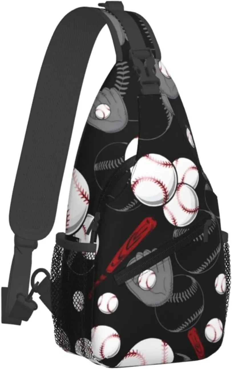Sports Baseball Glove Bat Chest Bags Crossbody Sling Bag Shoulder Bag Travel Hiking Daypack For Men Women