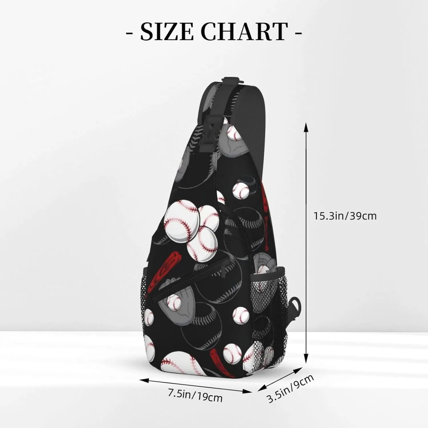 Sports Baseball Glove Bat Chest Bags Crossbody Sling Bag Shoulder Bag Travel Hiking Daypack For Men Women