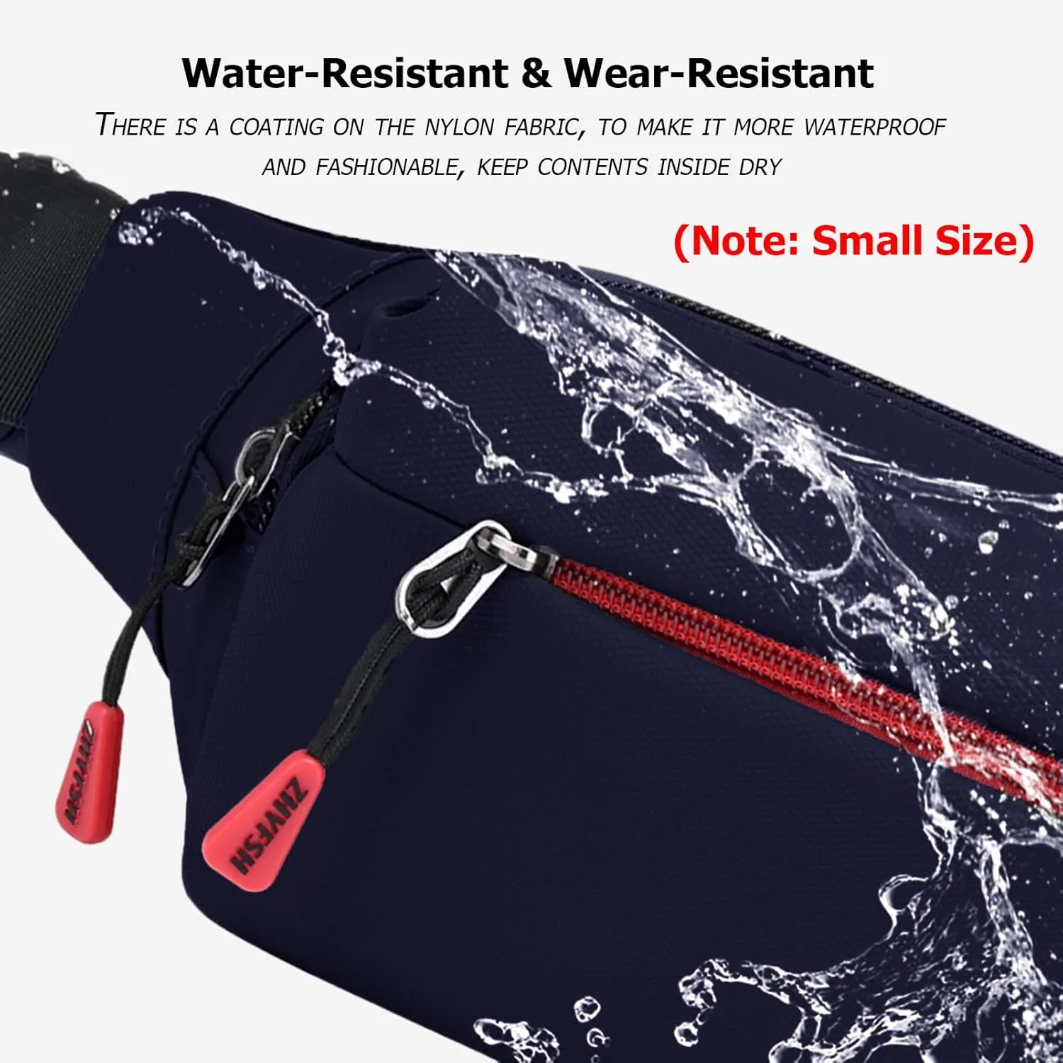 Sports Waist Pack Fanny Pack: Bumbag Beltbag Fannie Pack Waterresistant Adjustable 4-Zipper Pockets for Running Walking Hiking Traveling Biking Outdoor Man Woman Blue(Small)
