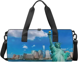 Statue Of Liberty Travel Duffel Bag New York City Sports Gym Bag Men Women Sports Travel Luggage Bag 17.6”×9”×9 “ Duffel Bag Weekend Overnight Gym Bag Nvenient For Carrying