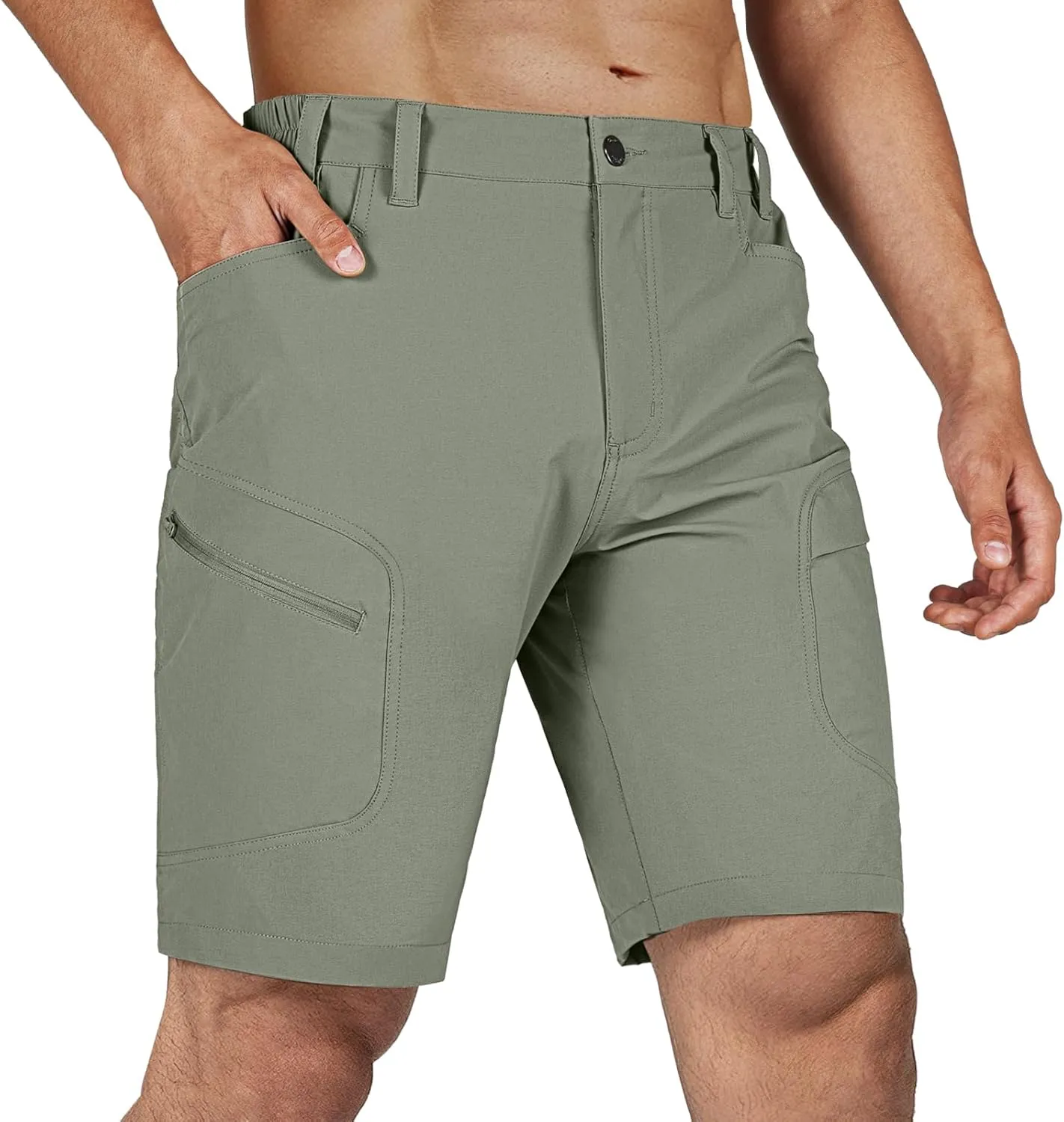 Stlight Men's Hiking Cargo Shorts Quick Dry Lightweight Tactical Shorts with Multi Pocket for Camping Fishing Golf