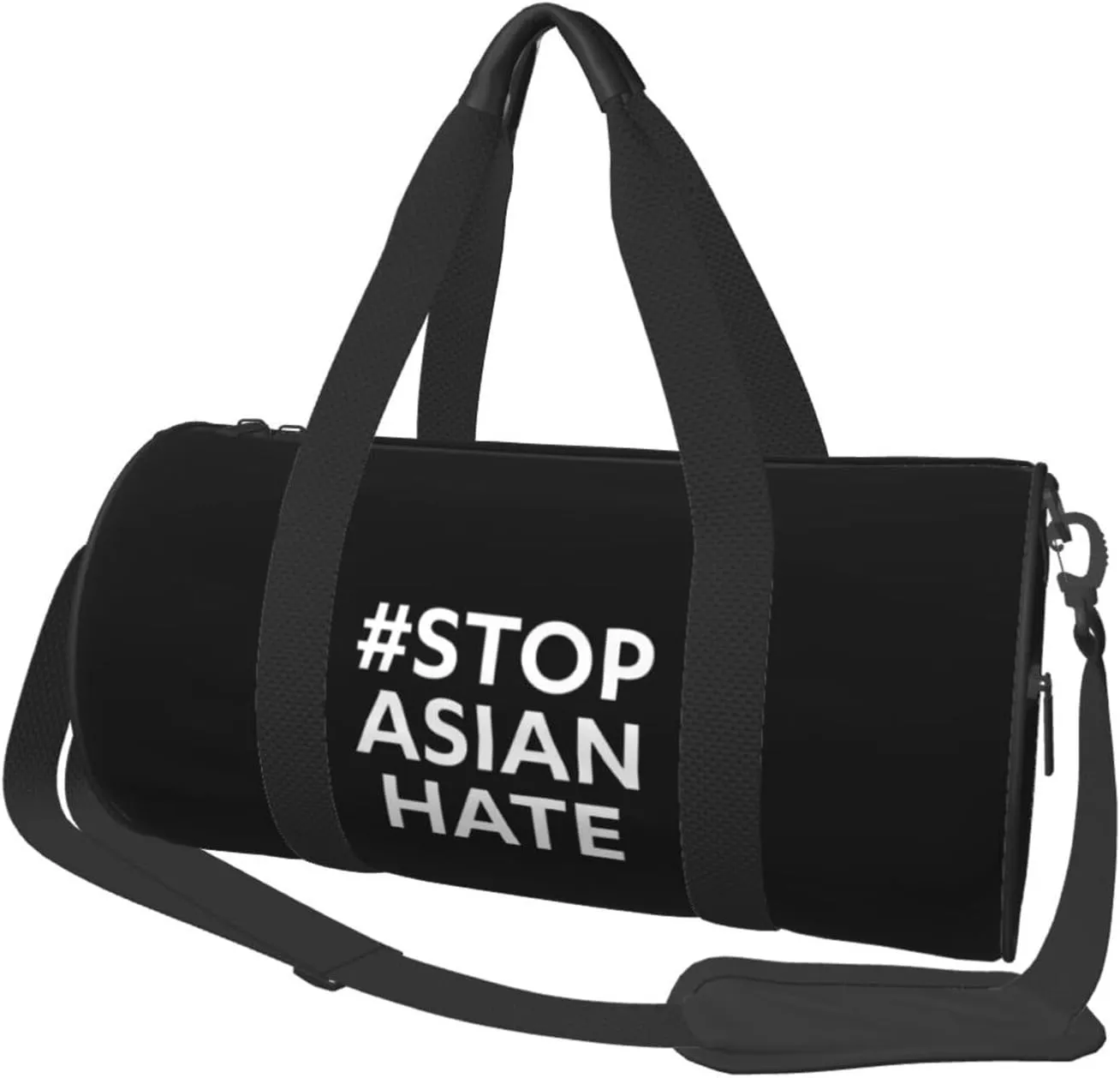 Stop Asian Hate Luggage Bags Round Large Capacity Foldable Duffel Bag