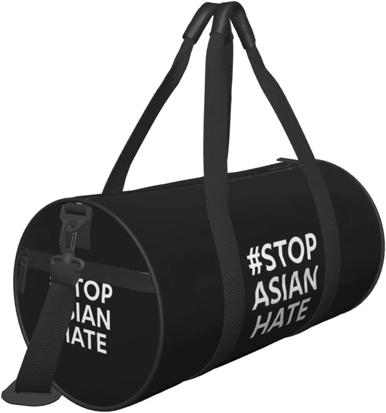Stop Asian Hate Luggage Bags Round Large Capacity Foldable Duffel Bag