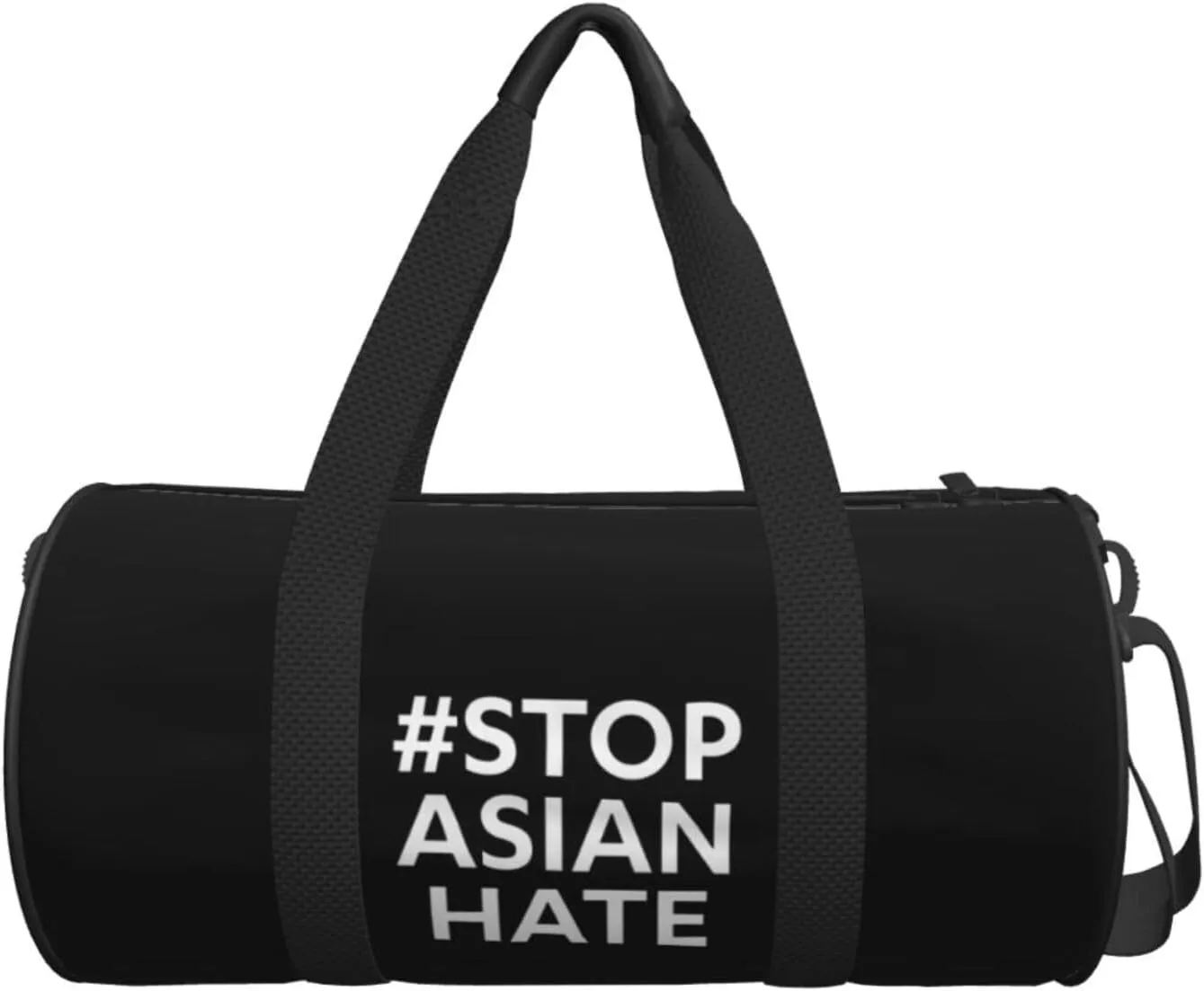 Stop Asian Hate Luggage Bags Round Large Capacity Foldable Duffel Bag