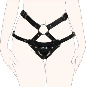 Strap On Harness for Women Lesbians Pegging Men, High Waisted BDSM Hip Bondage Sex Restraints Strapon Dildo Leather Strap Belt Toy for Couple Gay Sissy Pleasure, Black