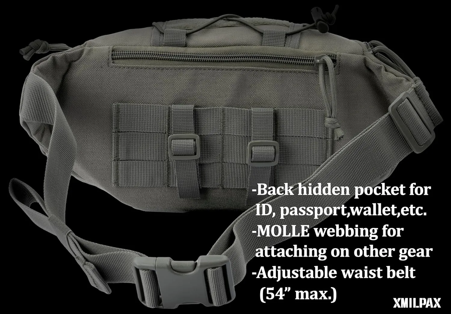 Tactical Waist Bag Utility Fanny Pack Small Hip Belt Bag Crossbody Sling Pack for Outdoor Every Day Carry, Hiking, Camping, Travel