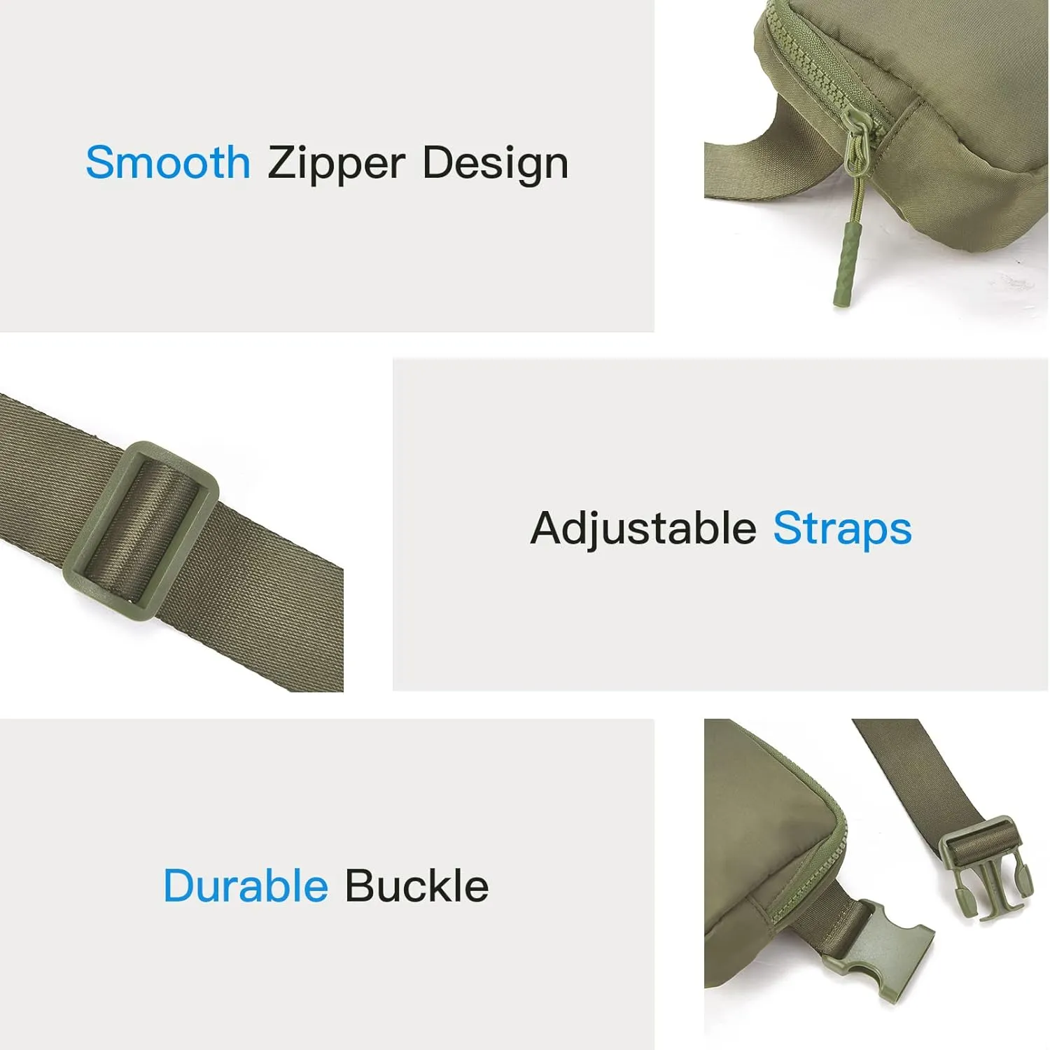 Telena Belt Bag for Women Men Fashionable Crossbody Fanny Pack for Women Waist Bag with Adjustable Strap Green