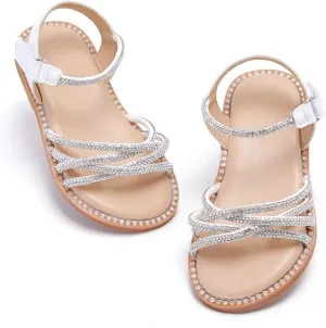 Toddler Flower Girl Sandals - Girl Summer Dress Shoes Toddler Little Kid Wedding Party