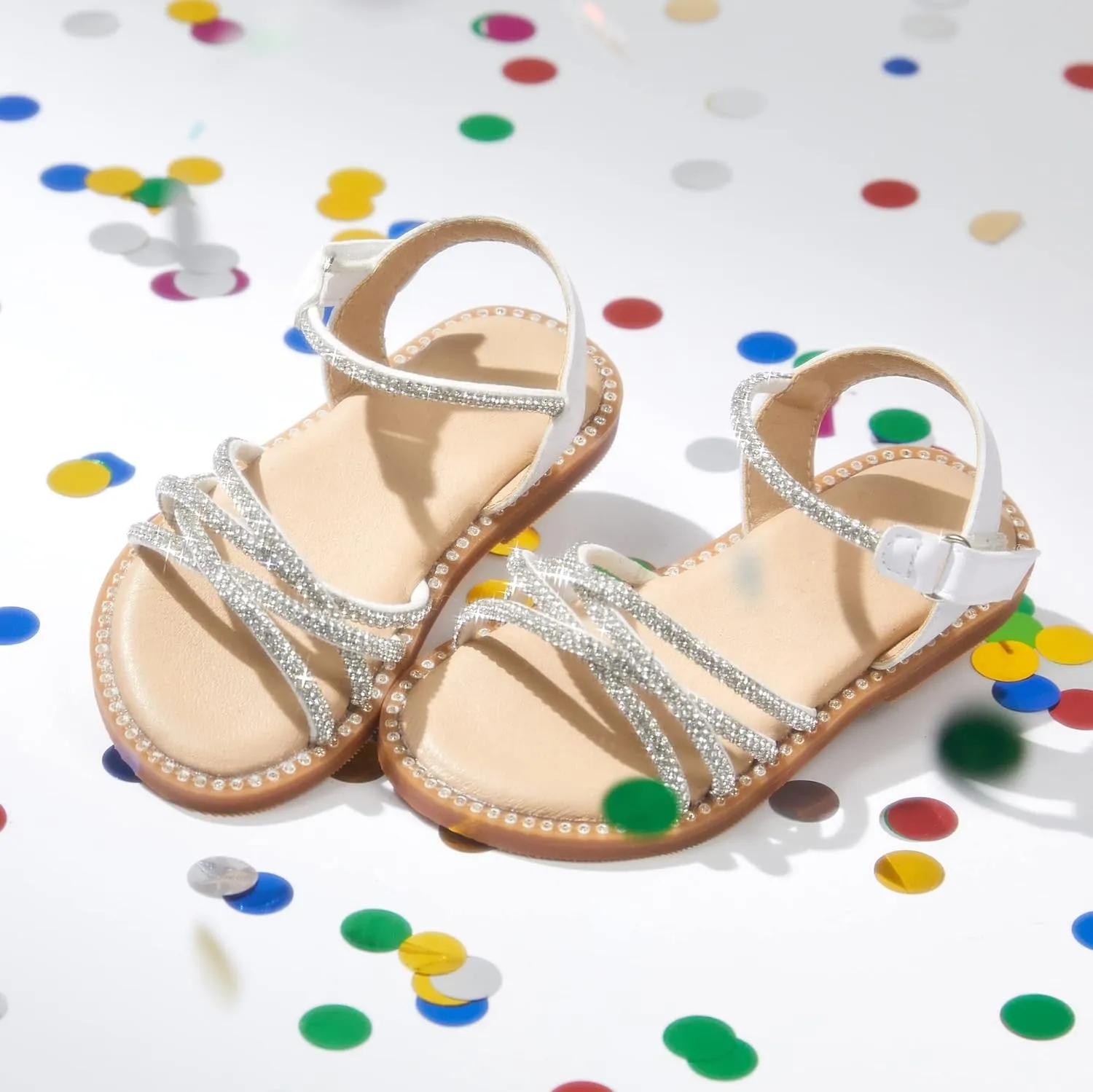 Toddler Flower Girl Sandals - Girl Summer Dress Shoes Toddler Little Kid Wedding Party