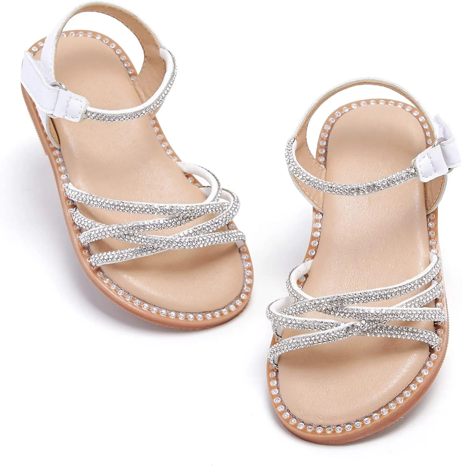 Toddler Flower Girl Sandals - Girl Summer Dress Shoes Toddler Little Kid Wedding Party
